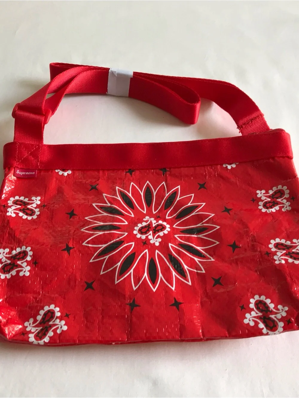 Supreme Bandana Tarp Side Bag Red Unisex SS21 New
